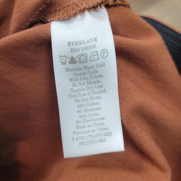 Everlane Womens 8 Brown The Work Cropped Ankle Pants Elastic Waistband Pull On‎ - Picture 8 of 12